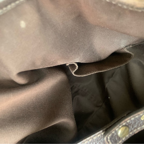 100% Authenic Gucci canvas shoulder bag with brown leather trim… preloved … - Picture 7 of 16